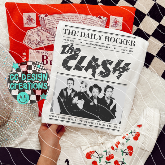 Rock N Roll Newspaper The Cla sh PNG Digital Download