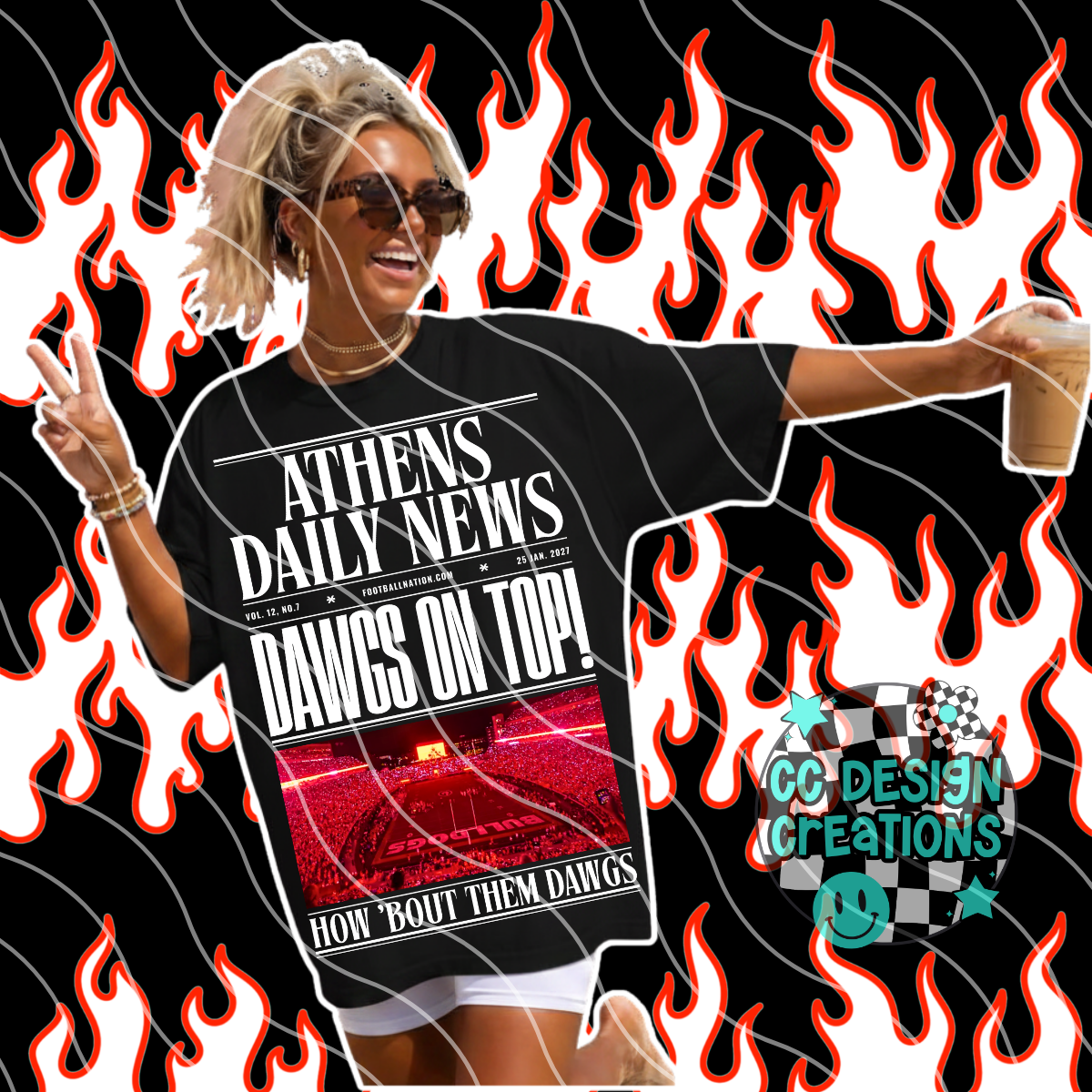 ATHENS DAILY FOOTBALL NEWS PNG DIGITAL DOWNLOAD (WHITE + BLACK INCLUDED)