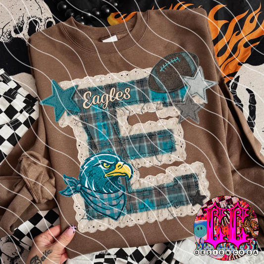 EAGLES STITCHED FOOTBALL PNG DIGITAL DOWNLOAD