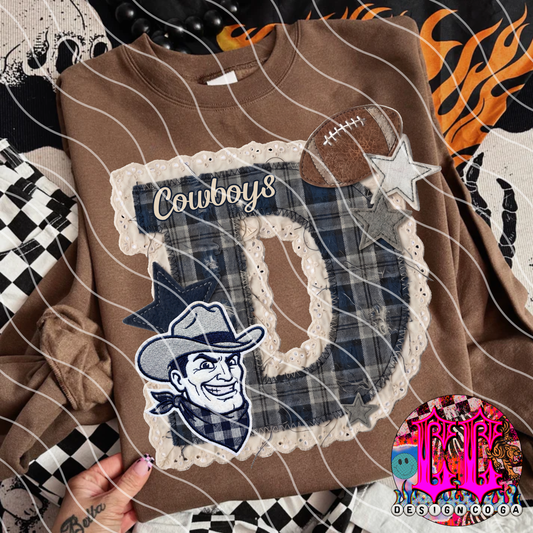 COWBOYS STITCHED FOOTBALL PNG DIGITAL DOWNLOAD