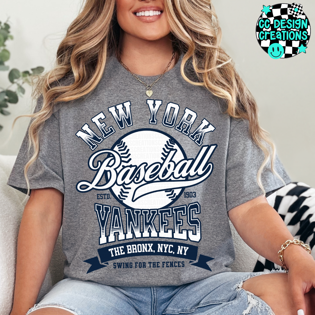 Yankees Swing For The Fences Baseball PNG Digital Download