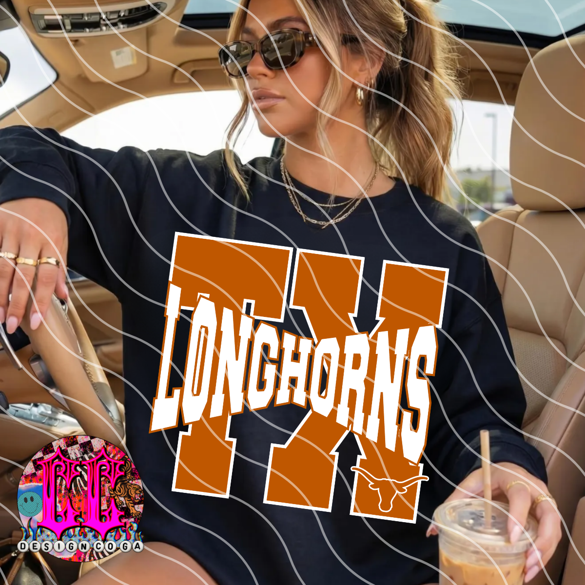 HORNS MEGA LETTERS FOOTBALL PNG DIGITAL DOWNLOAD