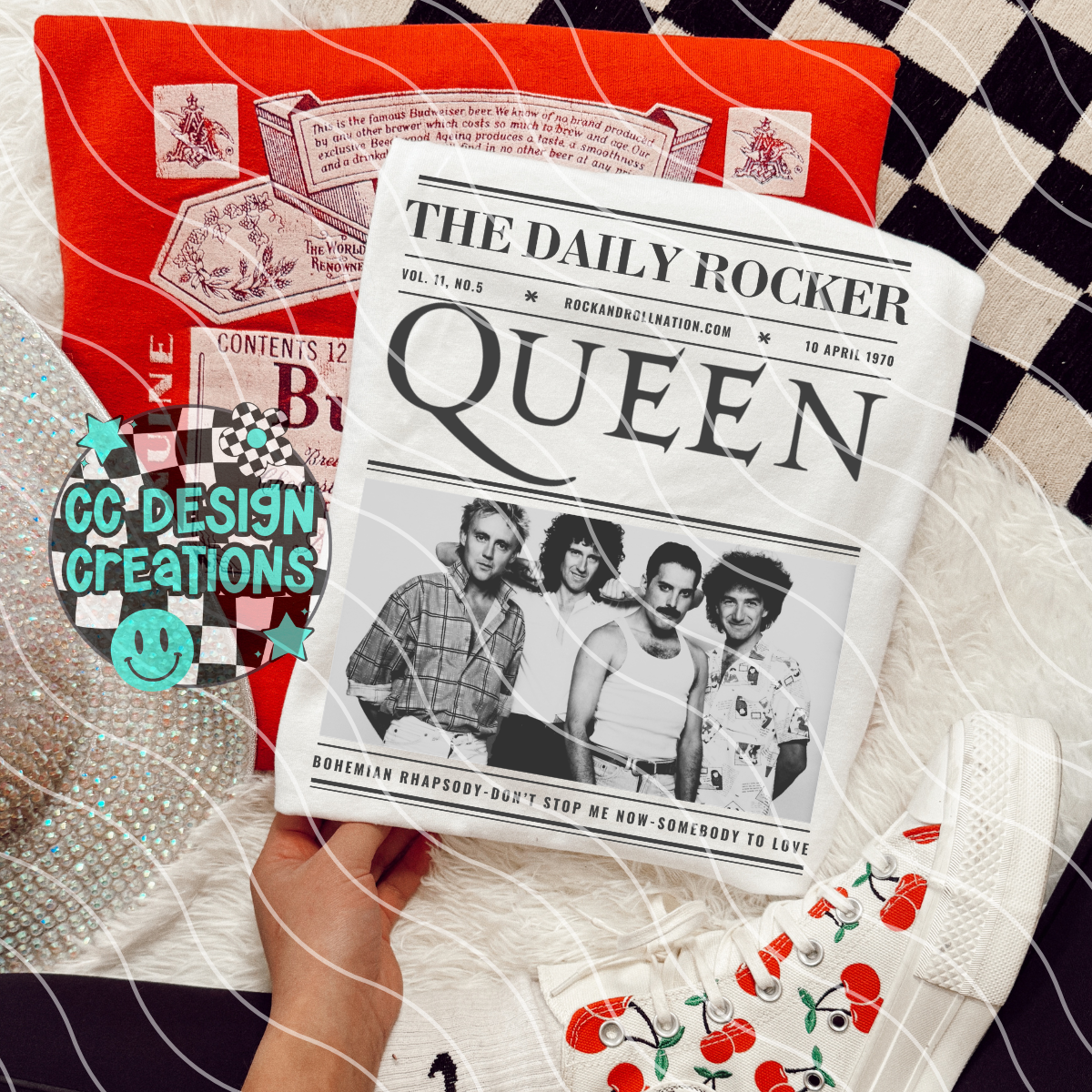 Rock N Roll Newspaper Que en PNG Digital Download