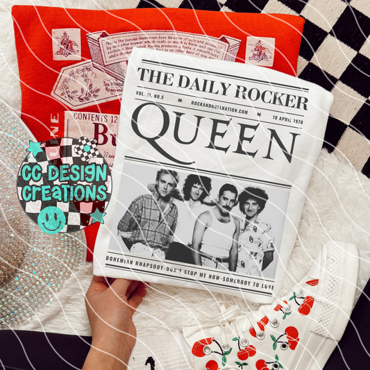 Rock N Roll Newspaper Que en PNG Digital Download