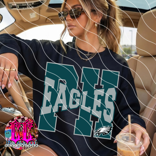EAGLES MEGA LETTERS FOOTBALL PNG DIGITAL DOWNLOAD