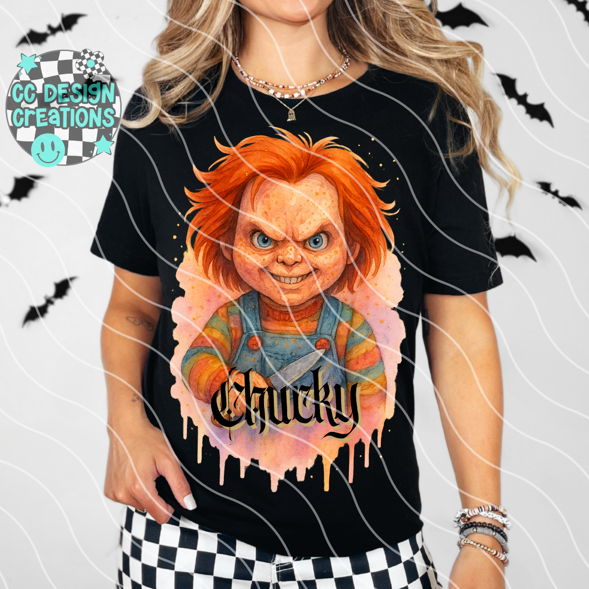 Chucky Horror Watercolor PNG Digital Download