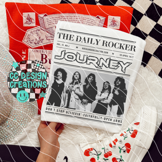 Rock N Roll Newspaper Journ ey PNG Digital Download
