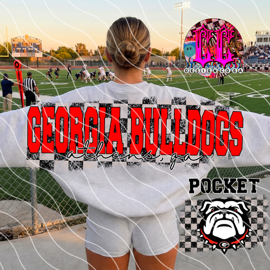 DAWGS CHECKERED FOOTBALL PNG DIGITAL DOWNLOAD
