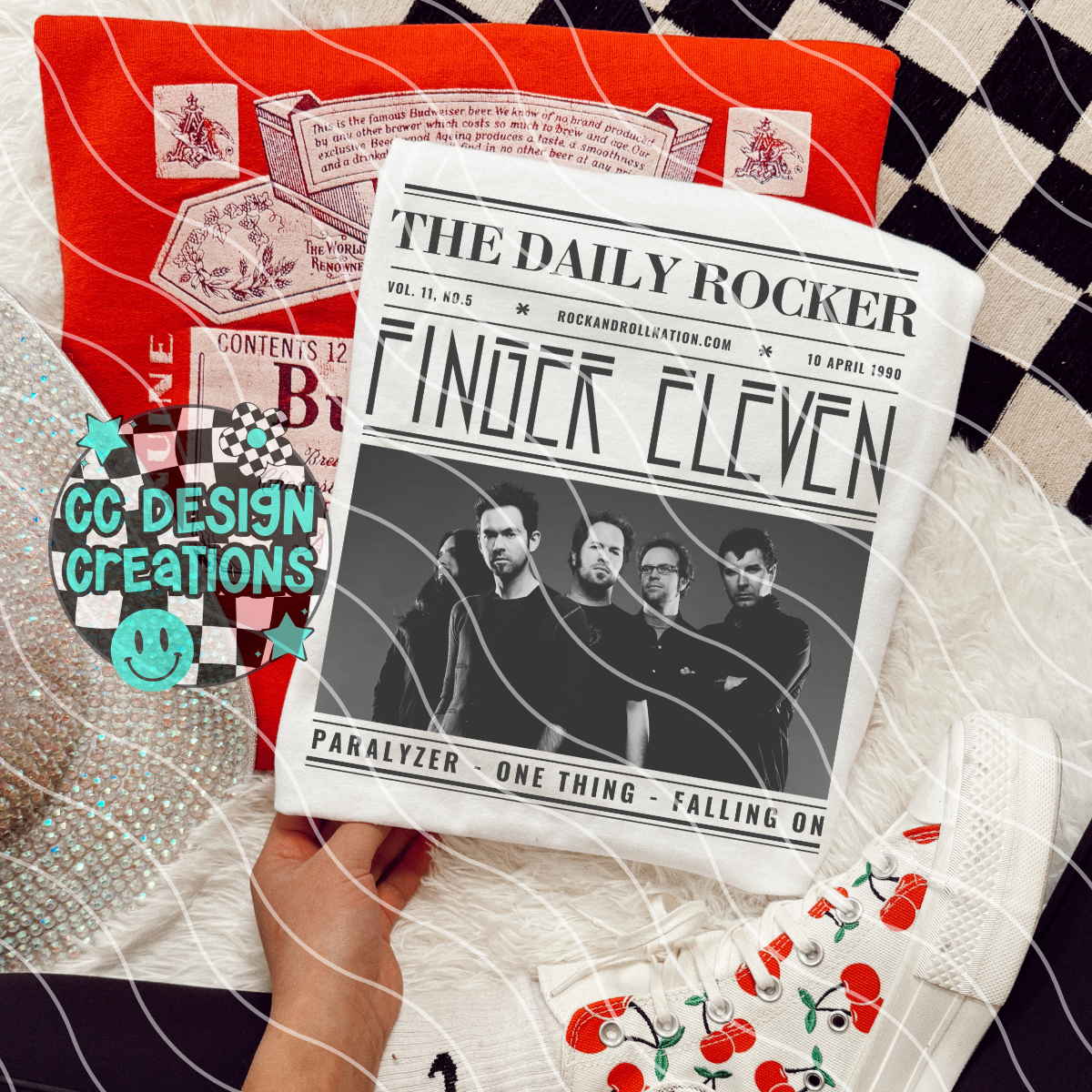 Rock N Roll Newspaper Finger El even PNG Digital Download
