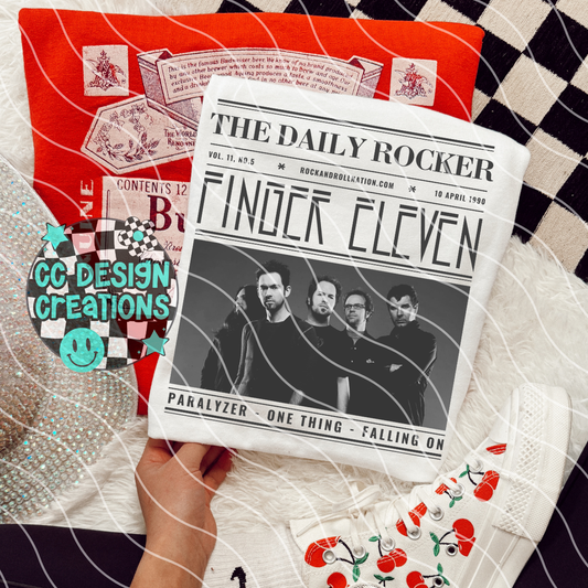 Rock N Roll Newspaper Finger El even PNG Digital Download