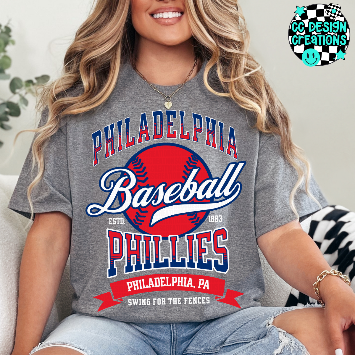 Phillies Swing For The Fences Baseball PNG Digital Download