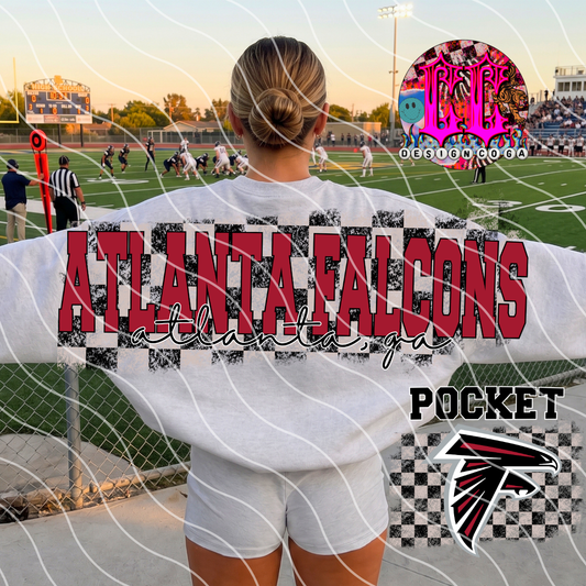 FALCONS CHECKERED FOOTBALL PNG DIGITAL DOWNLOAD