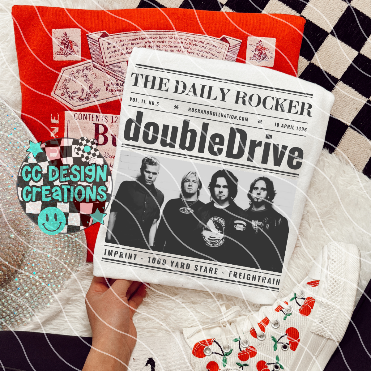 Rock N Roll Newspaper Doubledrive PNG Digital Download