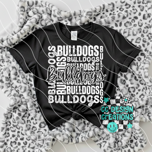 Bulldogs Type Collage PNG Digital Download