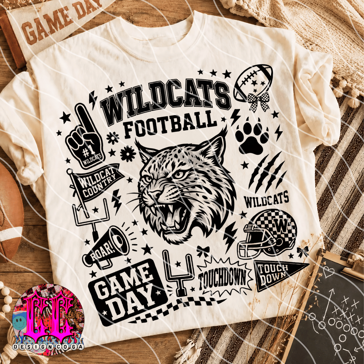 WILDCATS MASCOT COLLAGE PNG DIGITAL DOWNLOAD