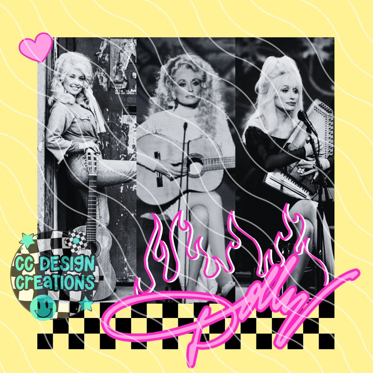 Dolly Neon Summer Music PNG Digital Download