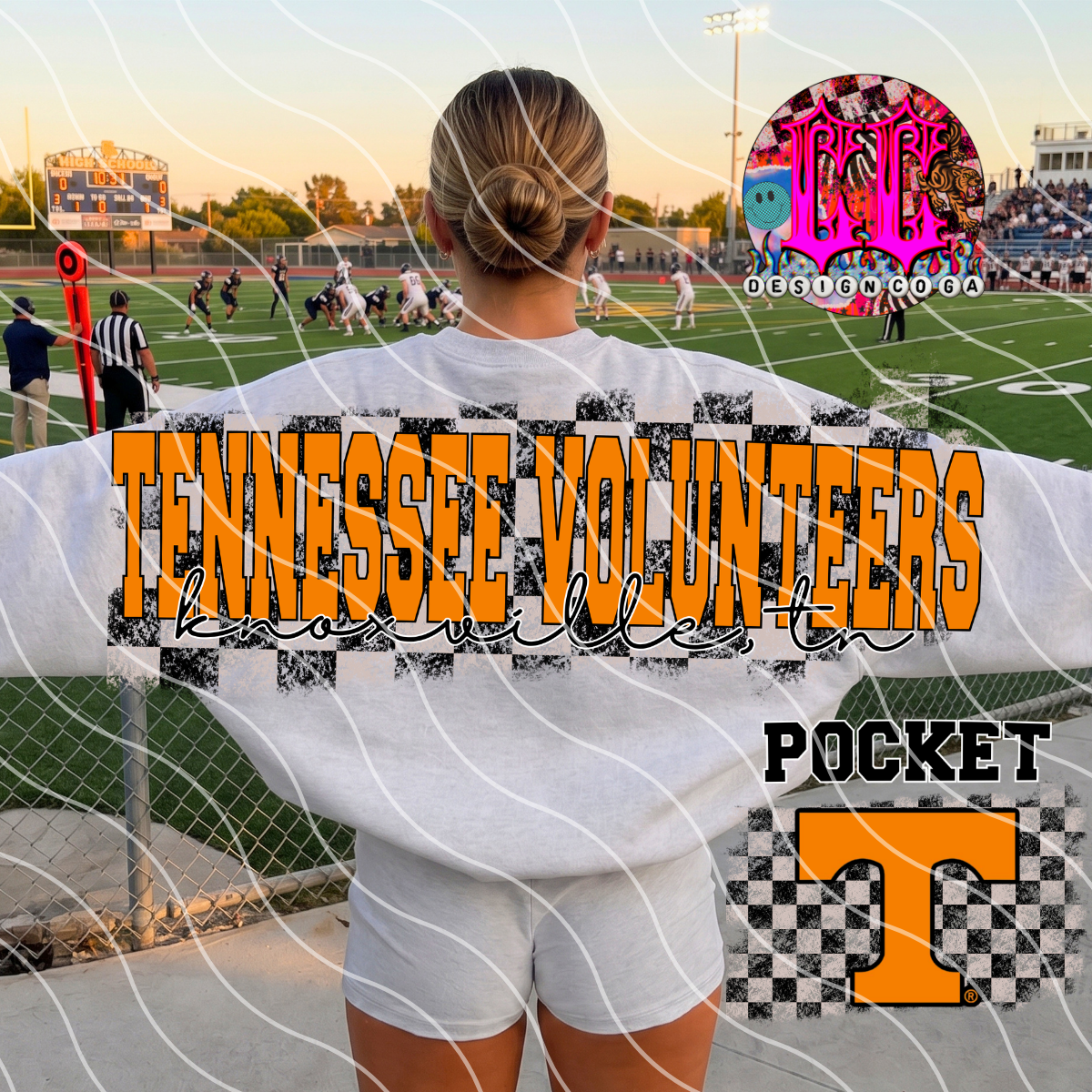 VOLS CHECKERED FOOTBALL PNG DIGITAL DOWNLOAD