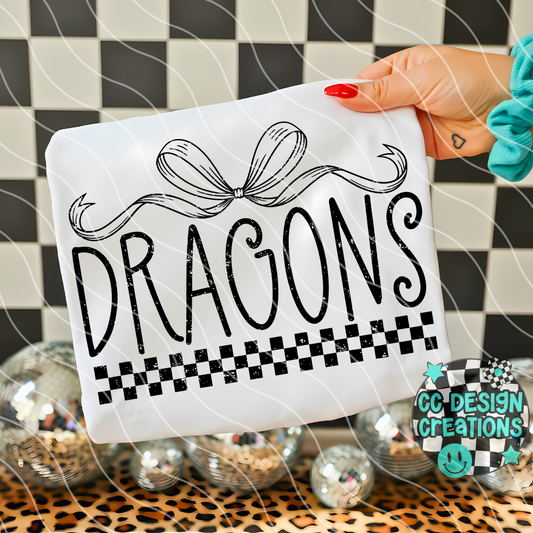 Dragons Distressed Mascot PNG Digital Download