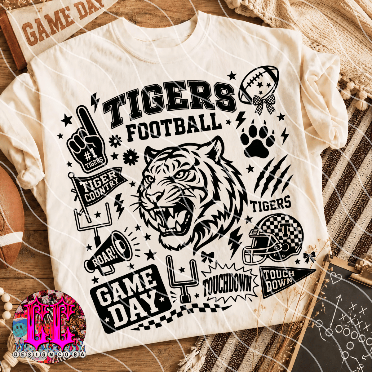TIGERS MASCOT COLLAGE PNG DIGITAL DOWNLOAD