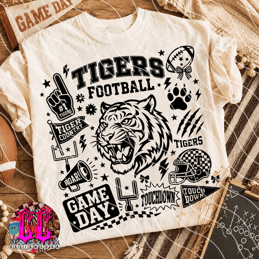 TIGERS MASCOT COLLAGE PNG DIGITAL DOWNLOAD