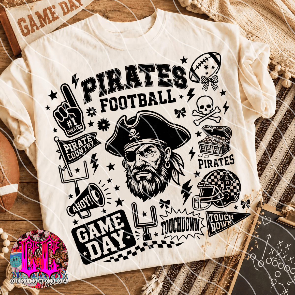 PIRATES MASCOT COLLAGE PNG DIGITAL DOWNLOAD