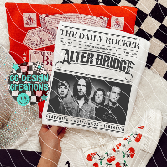 Rock N Roll Newspaper Alter Bridg e PNG Digital Download