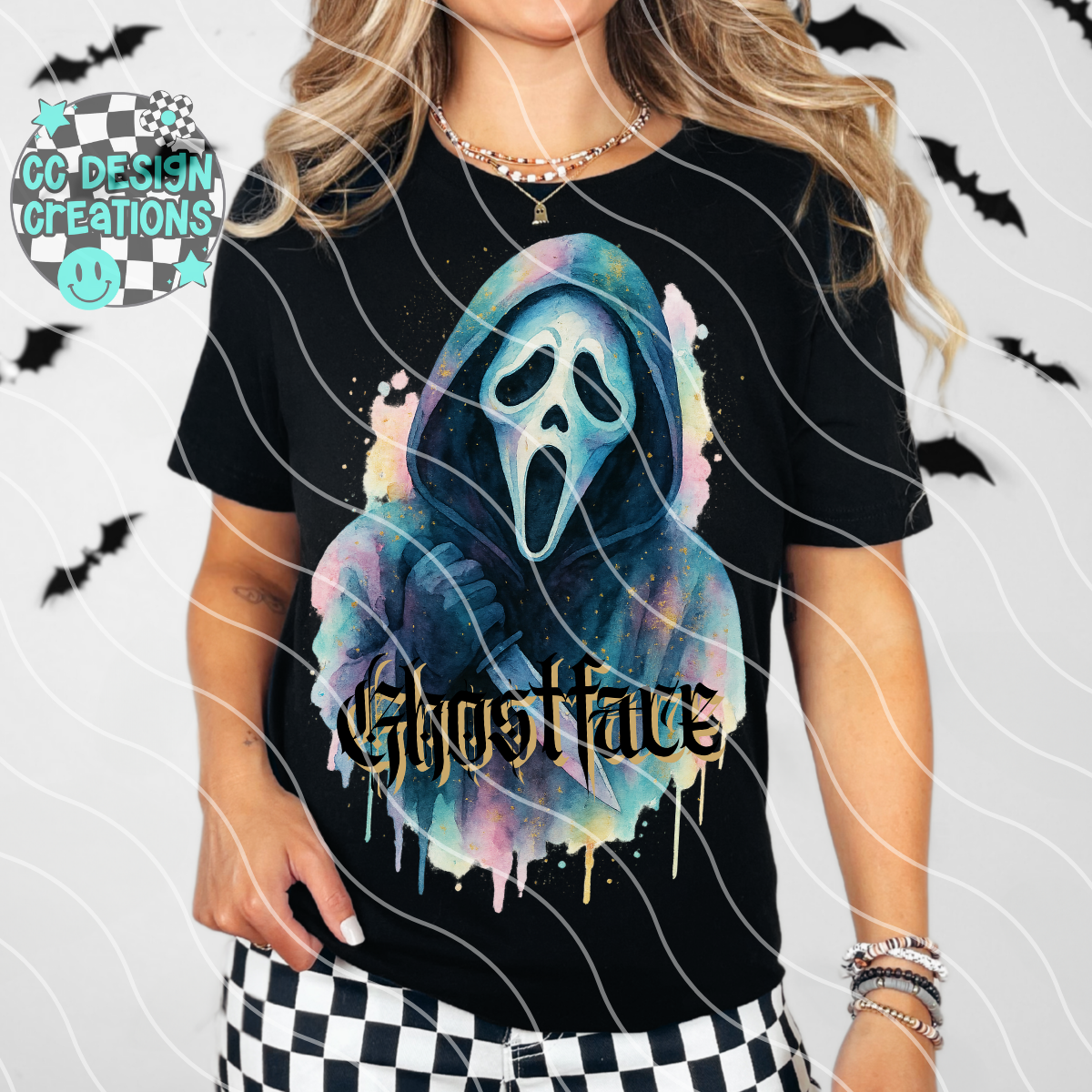 Ghostface Horror Watercolor PNG Digital Download