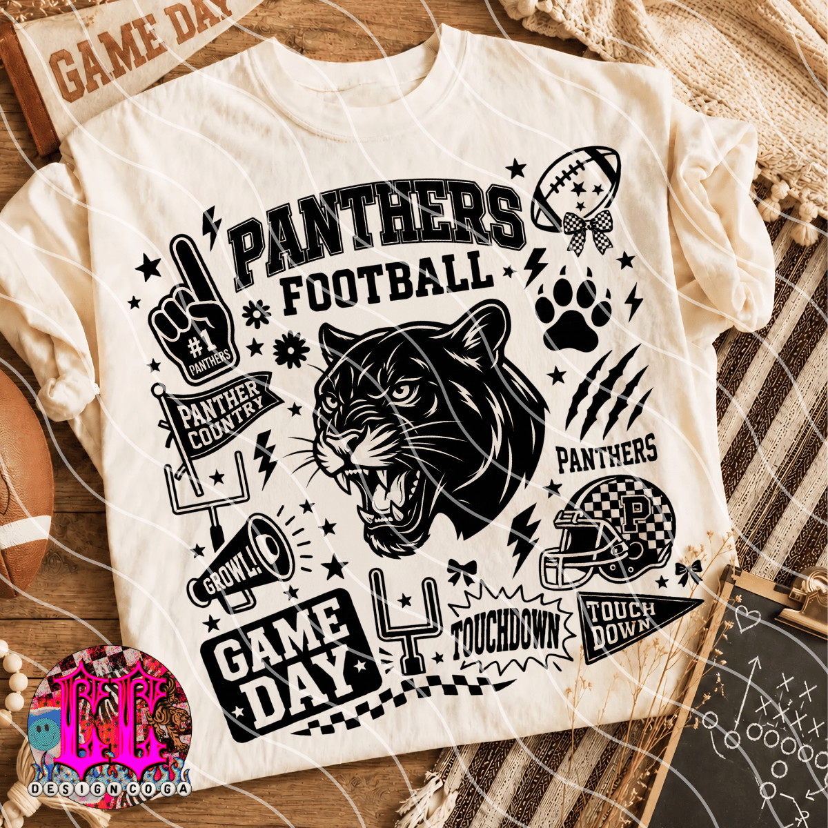 PANTHERS MASCOT COLLAGE PNG DIGITAL DOWNLOAD