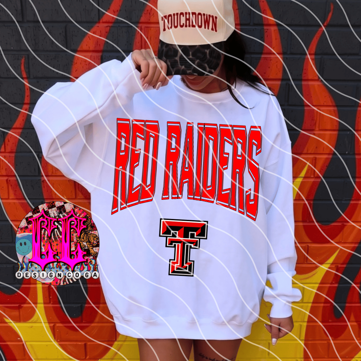 RED RAIDERS 2 RETRO FOOTBALL PNG DIGITAL DOWNLOAD