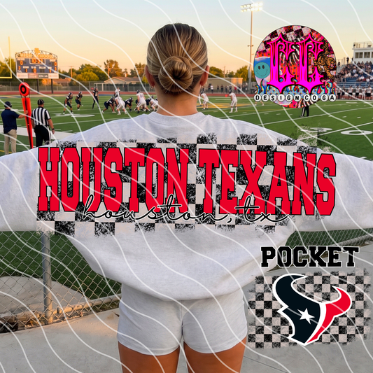 TEXANS CHECKERED FOOTBALL PNG DIGITAL DOWNLOAD