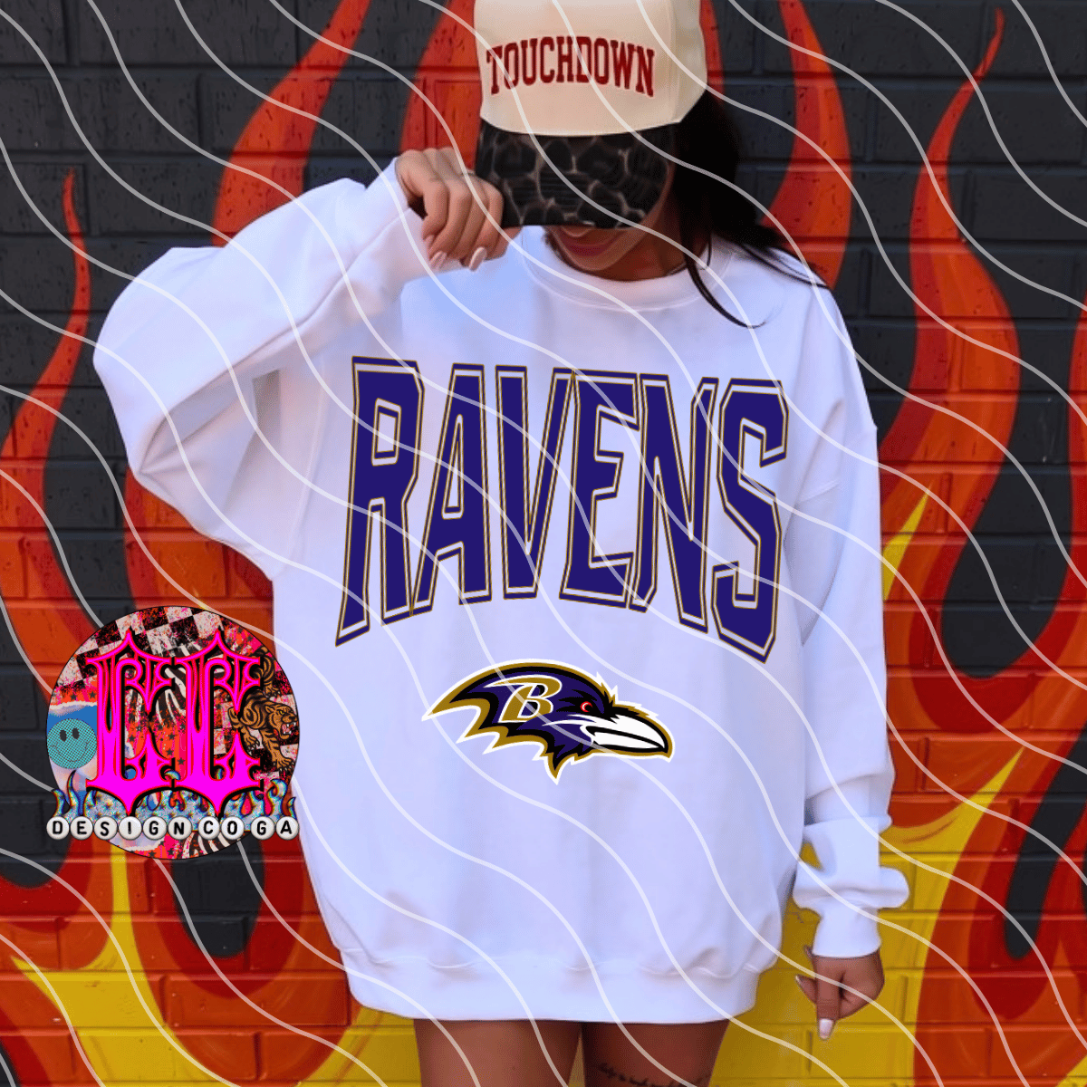 RAVENS 2 RETRO FOOTBALL PNG DIGITAL DOWNLOAD
