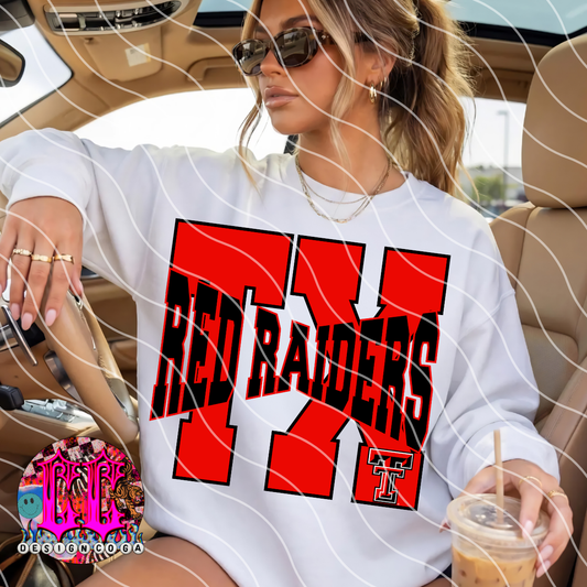 RED RAIDERS MEGA LETTERS FOOTBALL PNG DIGITAL DOWNLOAD