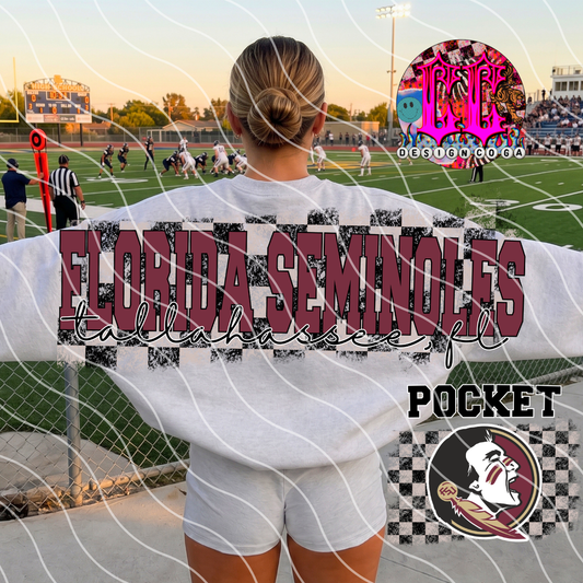 NOLES CHECKERED FOOTBALL PNG DIGITAL DOWNLOAD
