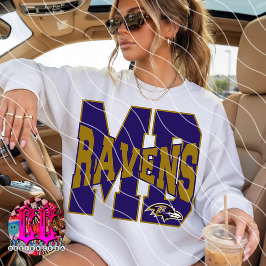 RAVENS MEGA LETTERS FOOTBALL PNG DIGITAL DOWNLOAD