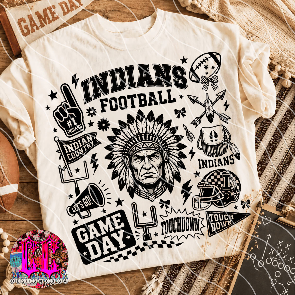INDIANS MASCOT COLLAGE PNG DIGITAL DOWNLOAD