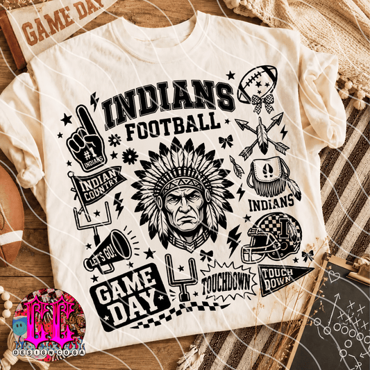 INDIANS MASCOT COLLAGE PNG DIGITAL DOWNLOAD