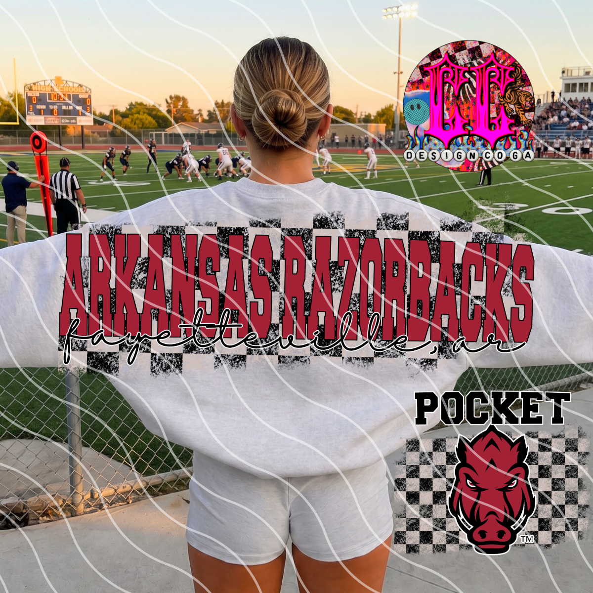 RZRBACKS CHECKERED FOOTBALL PNG DIGITAL DOWNLOAD