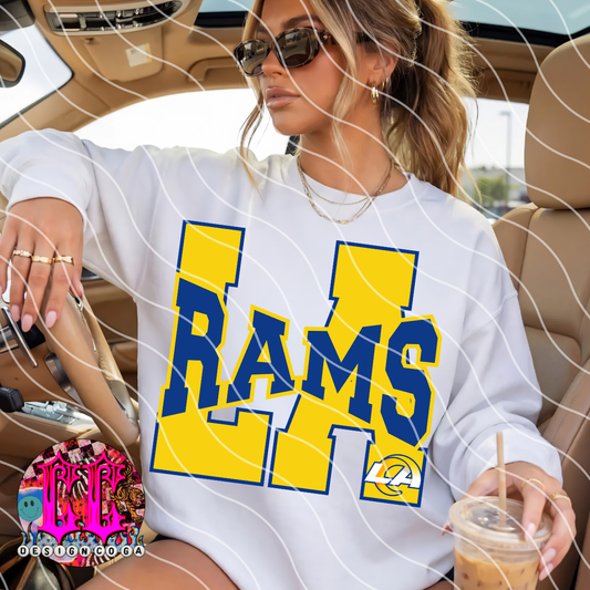 RAMS MEGA LETTERS FOOTBALL PNG DIGITAL DOWNLOAD