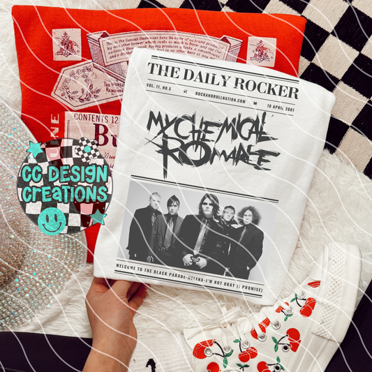 Rock N Roll Newspaper My Chem ical Roman ce PNG Digital Download