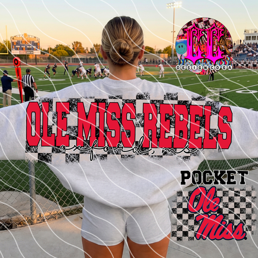 OLE MISS CHECKERED FOOTBALL PNG DIGITAL DOWNLOAD