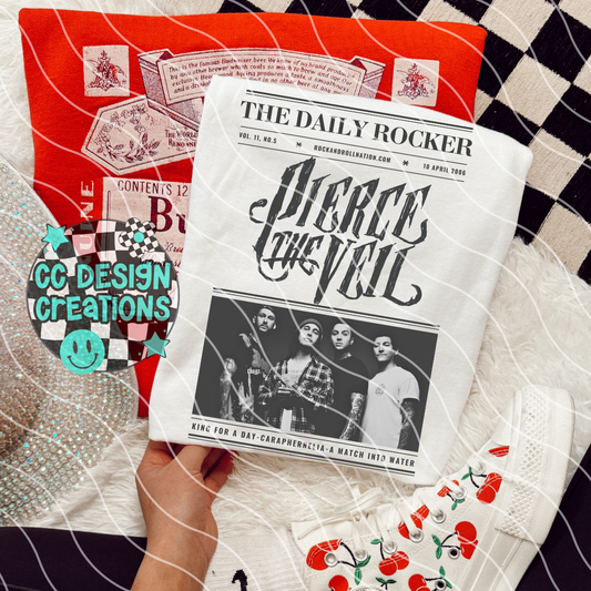 Rock N Roll Newspaper Pierce The Ve il PNG Digital Download