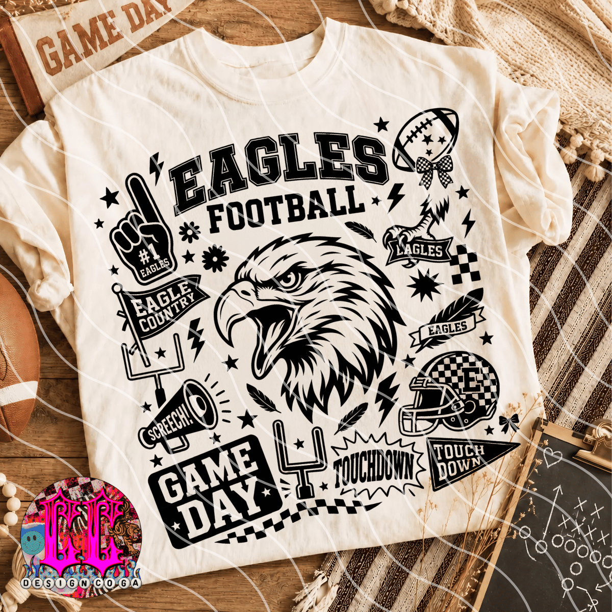 EAGLES MASCOT COLLAGE PNG DIGITAL DOWNLOAD