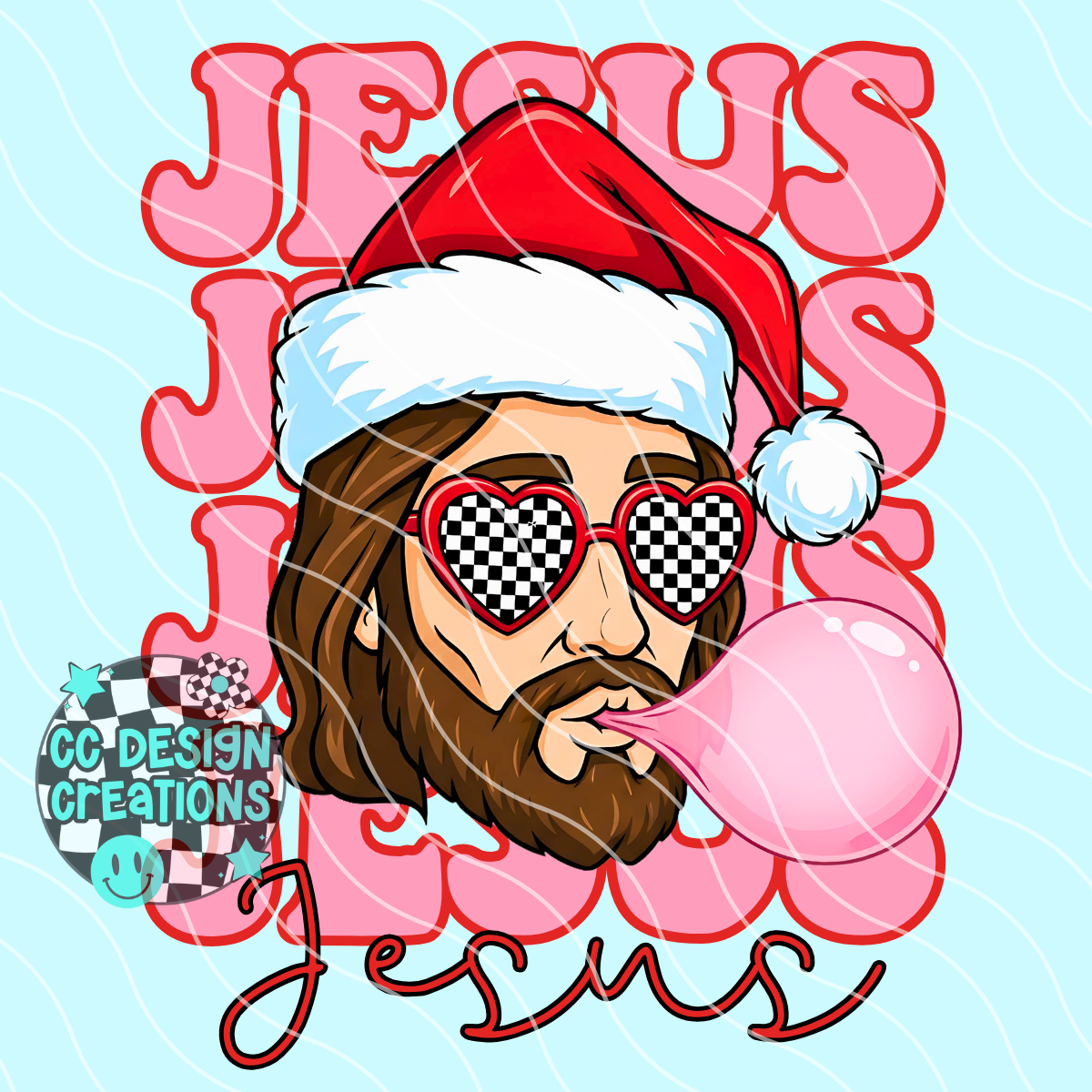Retro Christmas Jesus PNG Digital Download