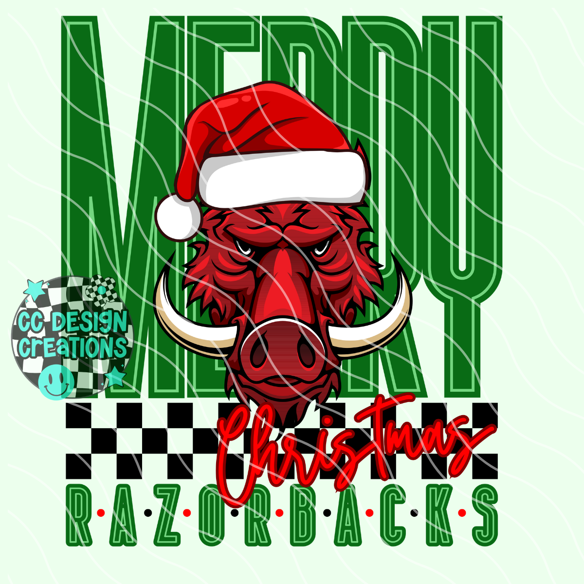 Christmas Razorbacks PNG Digital Download