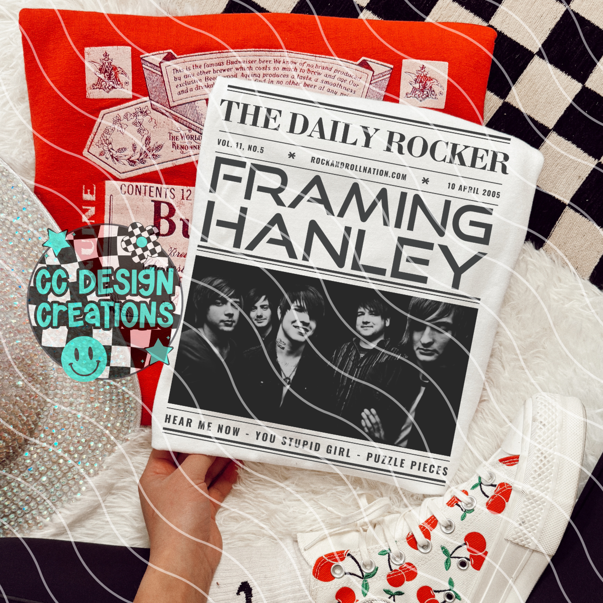 Rock N Roll Newspaper Framing Hanley PNG Digital Download