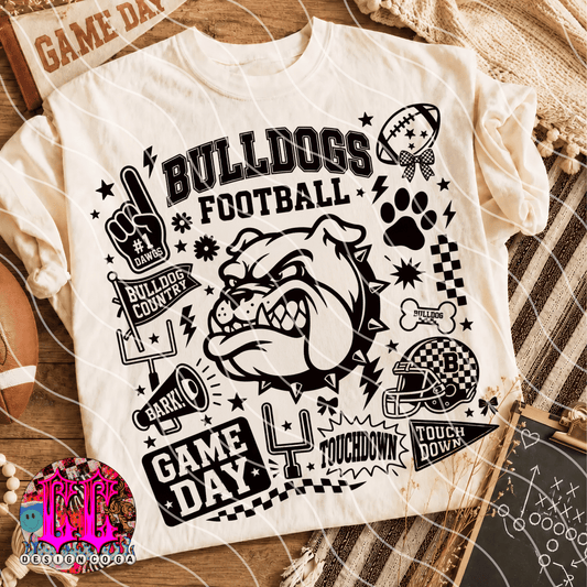 BULLDOGS MASCOT COLLAGE PNG DIGITAL DOWNLOAD