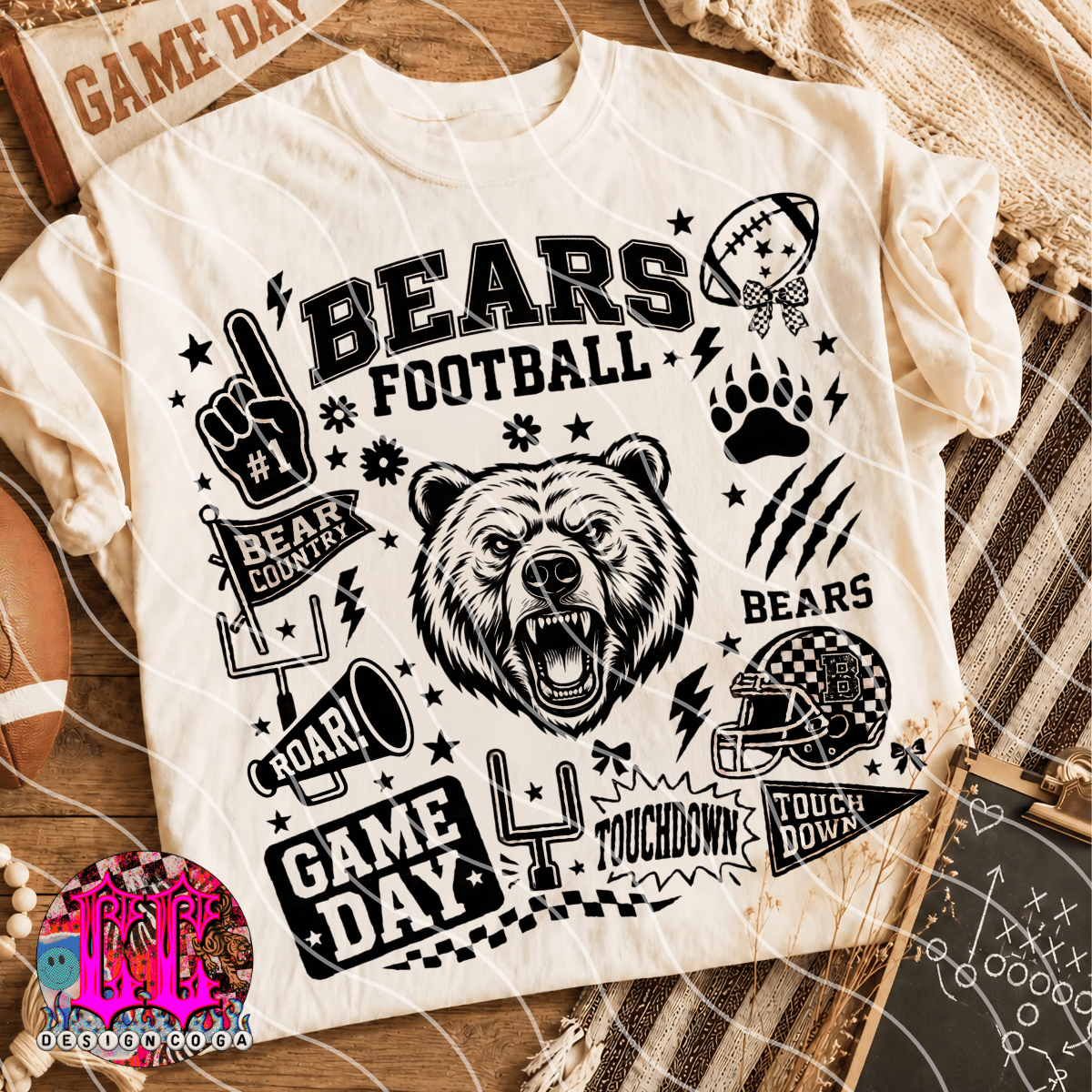 BEARS MASCOT COLLAGE PNG DIGITAL DOWNLOAD