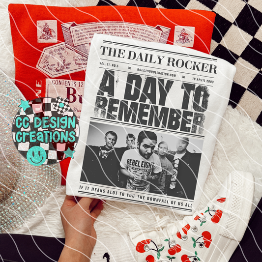 Rock N Roll Newspaper ADTR PNG Digital Download