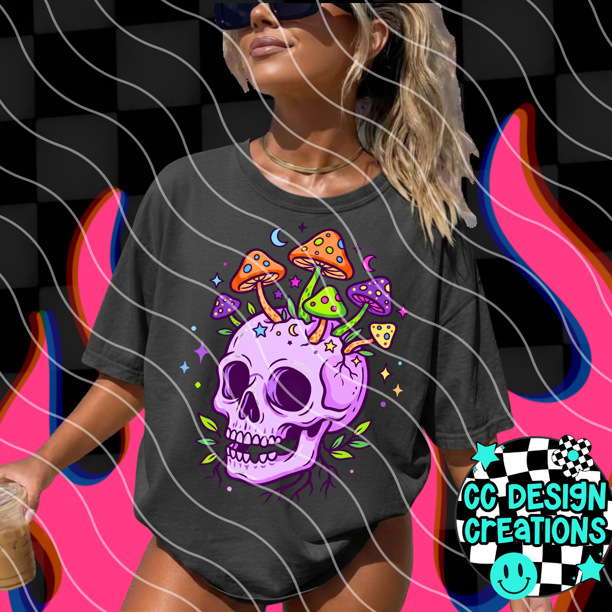 SKULL TRIPPY PNG DIGITAL DOWNLOAD