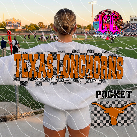 HORNS CHECKERED FOOTBALL PNG DIGITAL DOWNLOAD